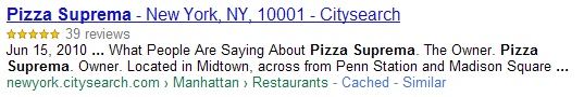 Google example of a review